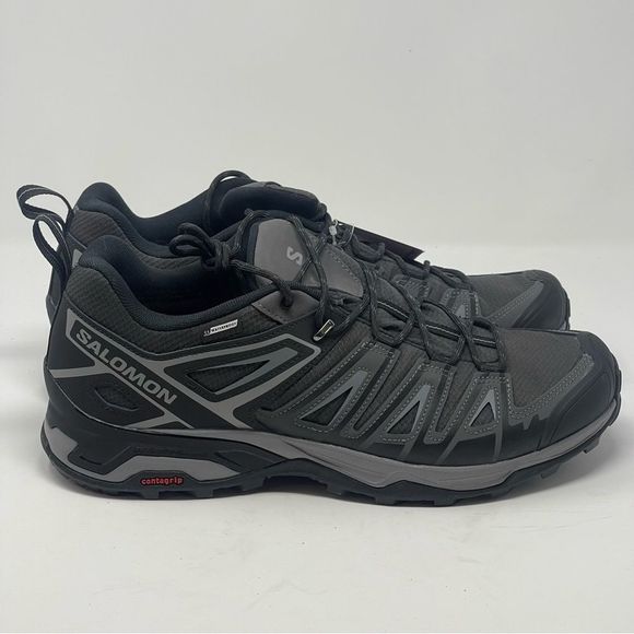 Salomon X Ultra Pioneer Shoes Mens 12.5 Black Gray Waterproof Hiking Trail New - Picture 4 of 14